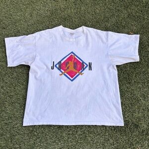 Jordan White Tee with Vibrant Logo